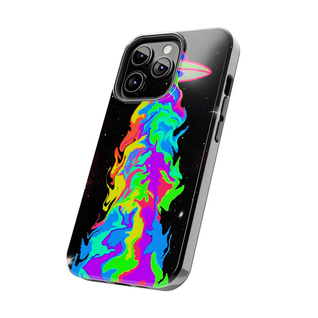 Psychedelic Neon UFO Abduction Tough Phone Case LavenderCeleste