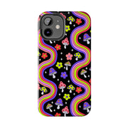 Groovy Mushroom Rainbow Tough Phone Case LavenderCeleste