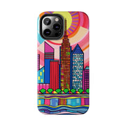 Tulsa Oklahoma Retro Pop Skyline Tough Phone Case LavenderCeleste