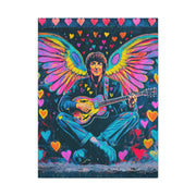 Psychedelic Guitar Angel Matte Canvas Art LavenderCeleste