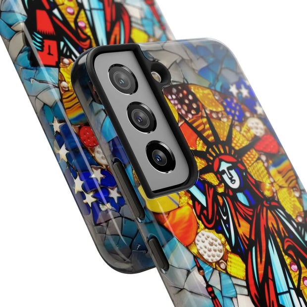 Statue of Liberty Mosaic Art Tough Phone Case LavenderCeleste