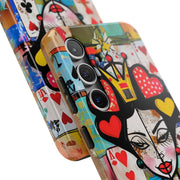 Queen of Hearts Pop Art Tough Phone Case LavenderCeleste