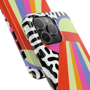 Retro Mod UFO Rainbow Beam Tough Phone Case LavenderCeleste