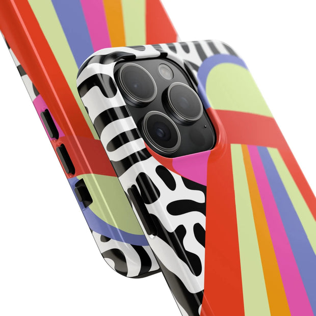 Retro Mod UFO Rainbow Beam Tough Phone Case LavenderCeleste