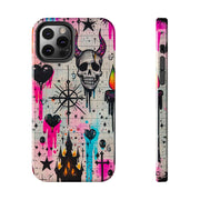 Skull Occult Neon Drip Pastel Goth Tough Phone Case LavenderCeleste