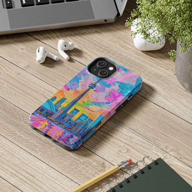 Toronto Pop Art Collage Skyline Tough Phone Case LavenderCeleste