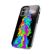 Psychedelic Neon UFO Abduction Tough Phone Case LavenderCeleste