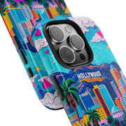Los Angeles Hollywood Skyline Tough Phone Case – Vibrant Pop Art City Design - LavenderCeleste