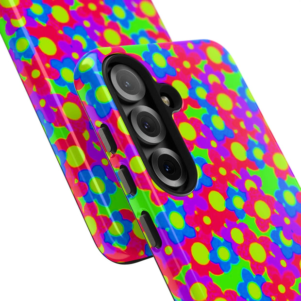 Retro Kawaii Bright Floral Pattern Tough Phone Case