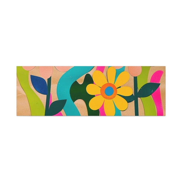 Groovy Paper Cut Flower Matte Canvas Art Printify