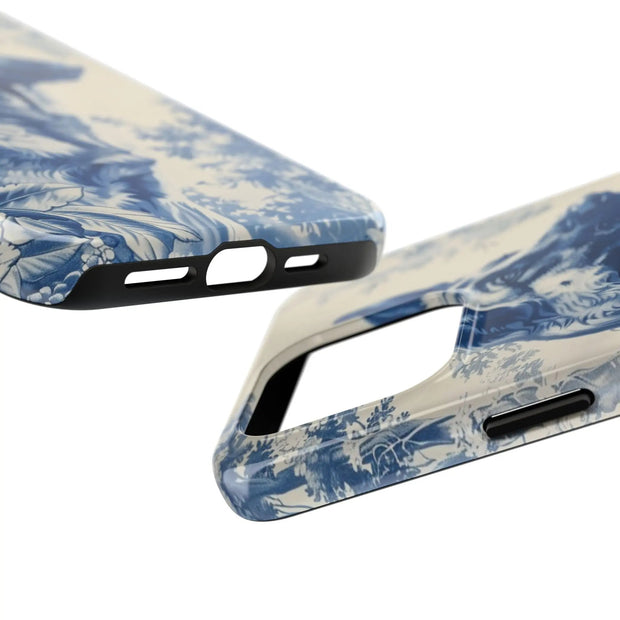 Blue Toile German Shepherd Scenic Tough Phone Case LavenderCeleste