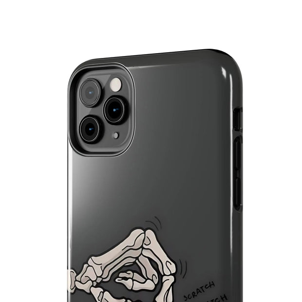 Skeleton Scratch Cat Gothic Humor Tough Phone Case LavenderCeleste