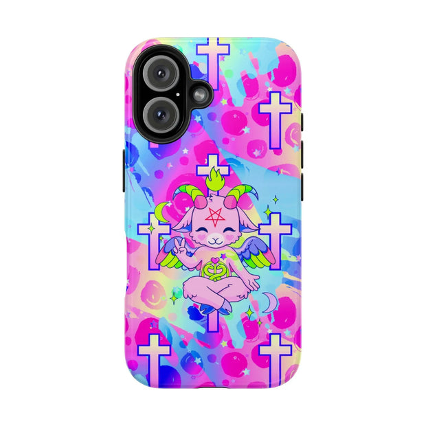 Pastel Goth Kawaii Baphomet Tough Phone Case LavenderCeleste