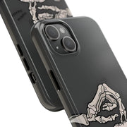 Skeleton Scratch Cat Gothic Humor Tough Phone Case LavenderCeleste