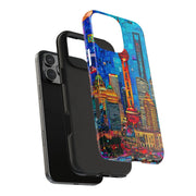 Shanghai Skyline Collage Pop Art Tough Phone Case LavenderCeleste