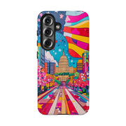 Washington DC Psychedelic Capitol Rainbow Tough Phone Case LavenderCeleste
