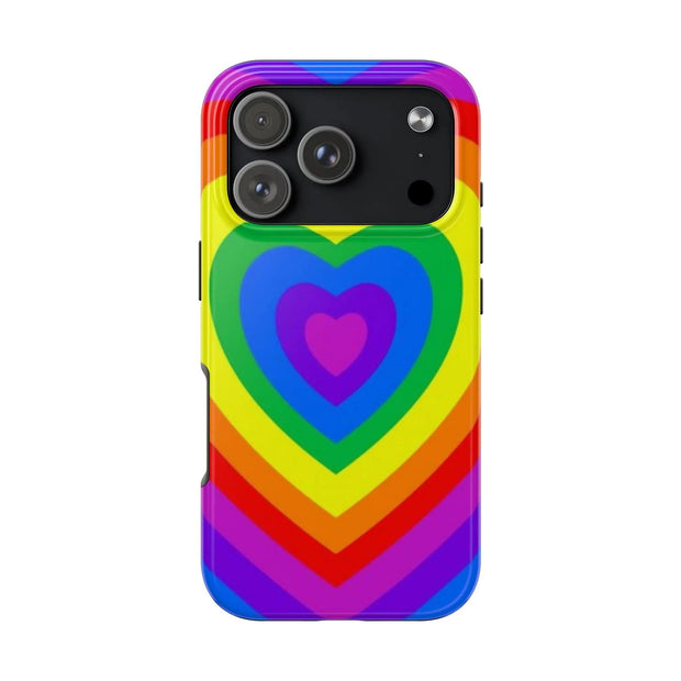 Pride Rainbow Heart Tough Phone Case LavenderCeleste