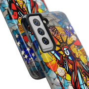 Statue of Liberty Mosaic Art Tough Phone Case LavenderCeleste