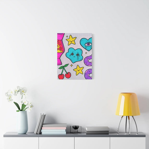 Kawaii Lava Lamp Sad Cloud Snake Matte Canvas Print LavenderCeleste