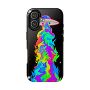 Psychedelic Neon UFO Abduction Tough Phone Case LavenderCeleste