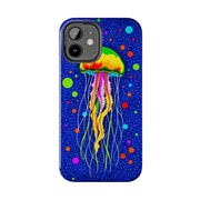 Vibrant Neon Jellyfish Cosmic Sea Tough Phone Case