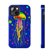 Vibrant Neon Jellyfish Cosmic Sea Tough Phone Case