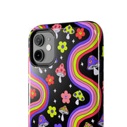 Groovy Mushroom Rainbow Tough Phone Case LavenderCeleste