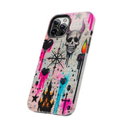 Skull Occult Neon Drip Pastel Goth Tough Phone Case LavenderCeleste