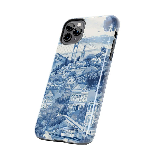 San Francisco Toile de Jouy Scenic Tough Phone Case LavenderCeleste