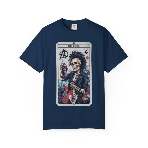 The Rebel Skeleton Tarot Punk Comfort Colors Tee LavenderCeleste