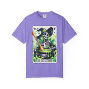The Shit Stirrer Witch Skeleton Comfort Colors Tee LavenderCeleste