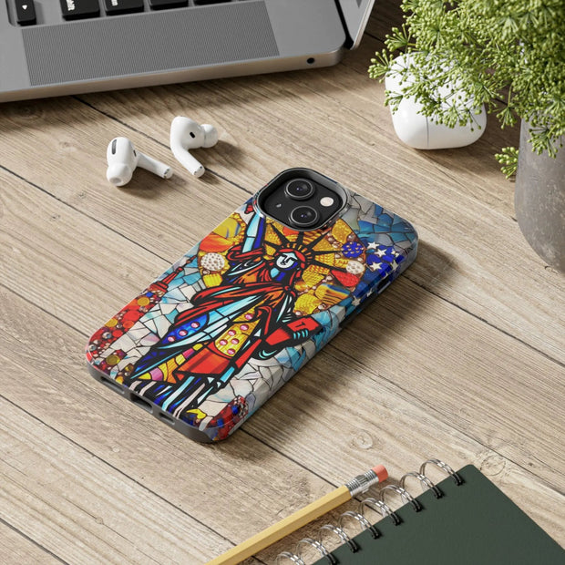 Statue of Liberty Mosaic Art Tough Phone Case LavenderCeleste
