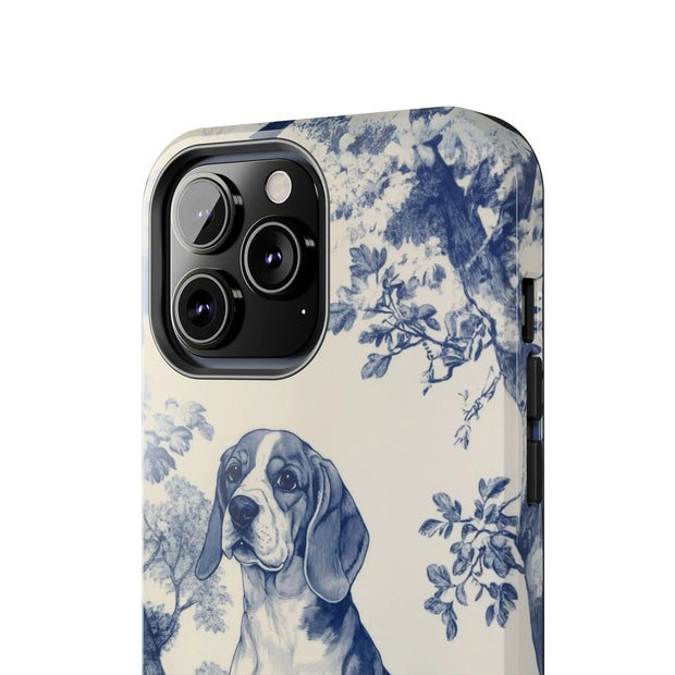 Blue Toile Beagle Country Scenic Tough Phone Case LavenderCeleste