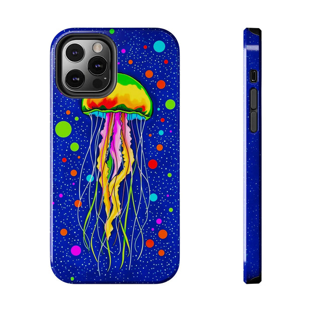 Vibrant Neon Jellyfish Cosmic Sea Tough Phone Case