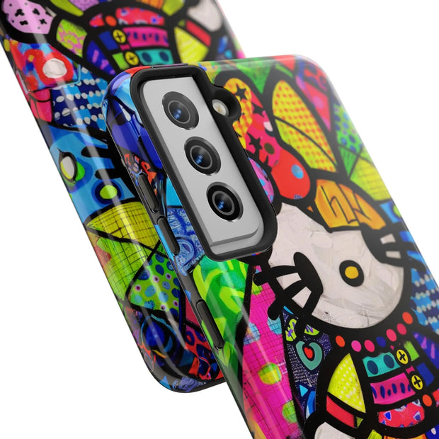 Pop Patchwork Kitty Tough Phone Case LavenderCeleste
