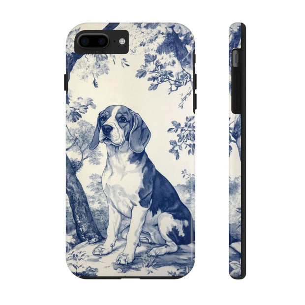 Blue Toile Beagle Country Scenic Tough Phone Case LavenderCeleste
