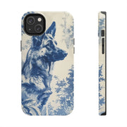Blue Toile German Shepherd Scenic Tough Phone Case LavenderCeleste