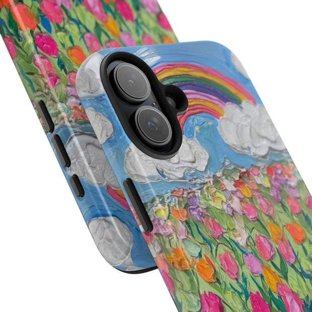 Rainbow Tulip Field Tough Phone Case LavenderCeleste