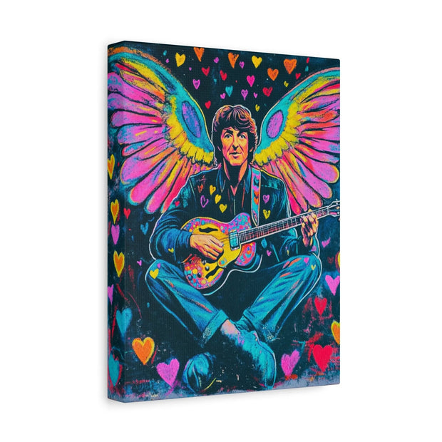 Psychedelic Guitar Angel Matte Canvas Art LavenderCeleste