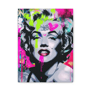 Marilyn Monroe Graffiti Matte Canvas – Neon Pop Art Street Style Wall Decor - LavenderCeleste