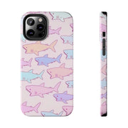 Pastel Shark Pattern Tough Phone Case Printify