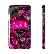 Hot Pink Glitter Neon “Fuck It” Tough Phone Case LavenderCeleste