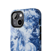 Blue Toile Horse Country Scenic Tough Phone Case LavenderCeleste