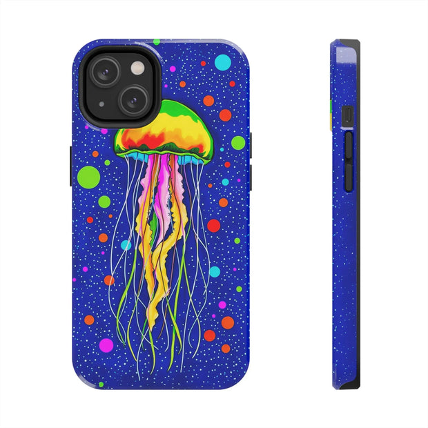 Vibrant Neon Jellyfish Cosmic Sea Tough Phone Case