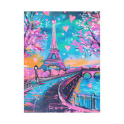 Pink Paris Eiffel Tower Dreamy Matte Canvas Art LavenderCeleste