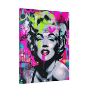 Marilyn Monroe Graffiti Matte Canvas – Neon Pop Art Street Style Wall Decor - LavenderCeleste