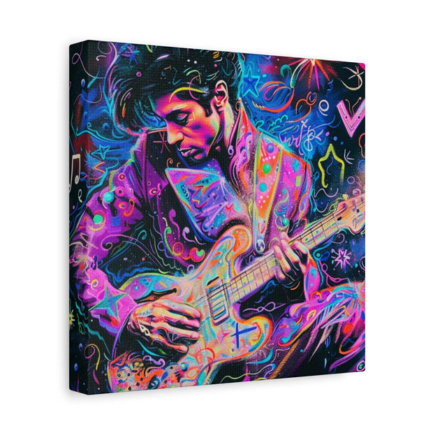 Electric Purple Guitar Legend Matte Canvas Art LavenderCeleste