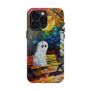 Lonely Ghost Tough Phone Case – Abstract Fall Park Bench Painting