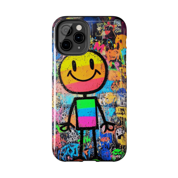 Rainbow Graffiti Smiley Tough Phone Case LavenderCeleste