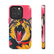 Yawning Cat Pop Art Bright Retro Aesthetic Tough Phone Case LavenderCeleste